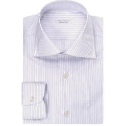 Viola Milano - Multi Stripe Collar Cutaway-Collar Shirt - Navy Mix - Handmade in Italy - Luxury Exclusive Collection - Avvenice