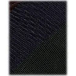 Viola Milano - Multi Stripe Handrolled Woven Silk Tie - Navy/Green Mix - Handmade in Italy - Luxury Exclusive Collection - Avvenice