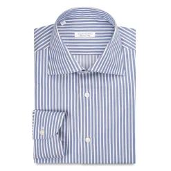 Viola Milano - Multi Stripe Shirt - Blue Mix - Handmade in Italy - Luxury Exclusive Collection - Avvenice