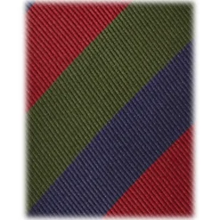 Viola Milano - Multi Stripe Handrolled Woven Silk Jacquard Tie - Verde Mix - Handmade in Italy - Luxury Exclusive Collection - Avvenice