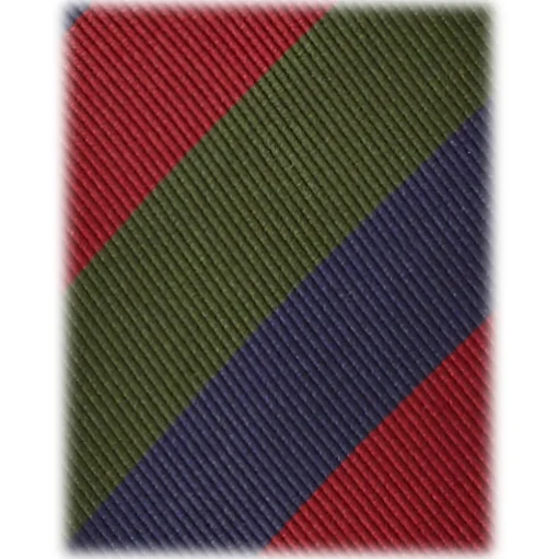 Viola Milano - Multi Stripe Handrolled Woven Silk Jacquard Tie - Verde Mix - Handmade in Italy - Luxury Exclusive Collection - Avvenice