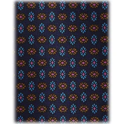 Viola Milano - Mystix Floral Selftipped Italian Silk Tie - Navy - Handmade in Italy - Luxury Exclusive Collection - Avvenice