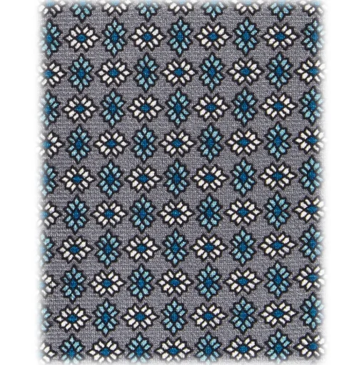 Viola Milano - Mystix Floral Selftipped Italian Silk Tie - Grey - Handmade in Italy - Luxury Exclusive Collection - Avvenice