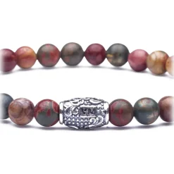 Viola Milano - Natural 6 mm Gemstone Bracelet - Autumn Jasper - Handmade in Italy - Luxury Exclusive Collection - Avvenice