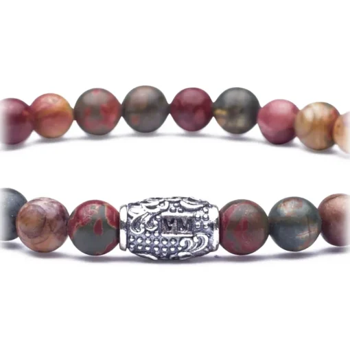 Viola Milano - Natural 6 mm Gemstone Bracelet - Autumn Jasper - Handmade in Italy - Luxury Exclusive Collection - Avvenice