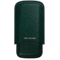 Viola Milano - Ostrich Cigar Case - Forest - Handmade in Italy - Luxury Exclusive Collection - Avvenice