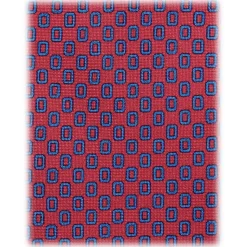 Viola Milano - Oval Pattern Selftipped Silk Tie - Red - Handmade in Italy - Luxury Exclusive Collection - Avvenice