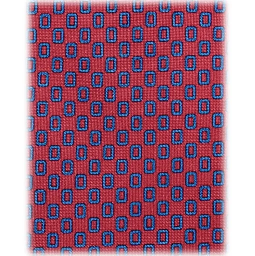 Viola Milano - Oval Pattern Selftipped Silk Tie - Red - Handmade in Italy - Luxury Exclusive Collection - Avvenice