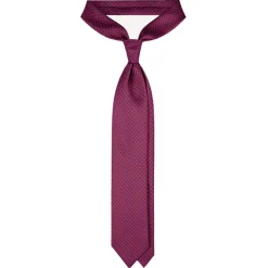 Viola Milano - Oval Pattern Selftipped Silk Tie - Red - Handmade in Italy - Luxury Exclusive Collection - Avvenice