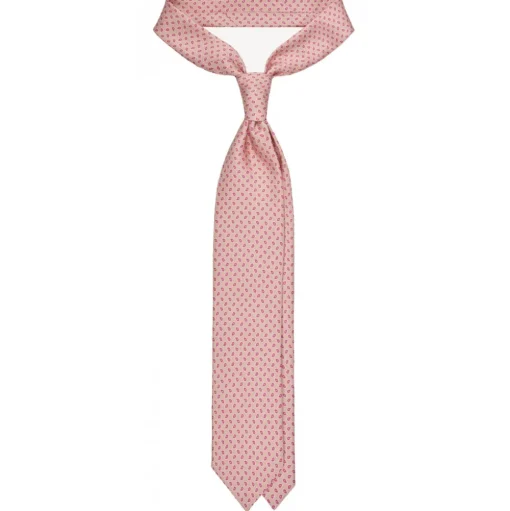Viola Milano - Paisley Pattern Selftipped Silk Tie - Champagne - Handmade in Italy - Luxury Exclusive Collection - Avvenice