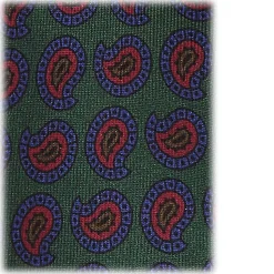 Viola Milano - Paisley Pattern Selftipped Italian Silk Tie - Forest - Handmade in Italy - Luxury Exclusive Collection - Avvenice