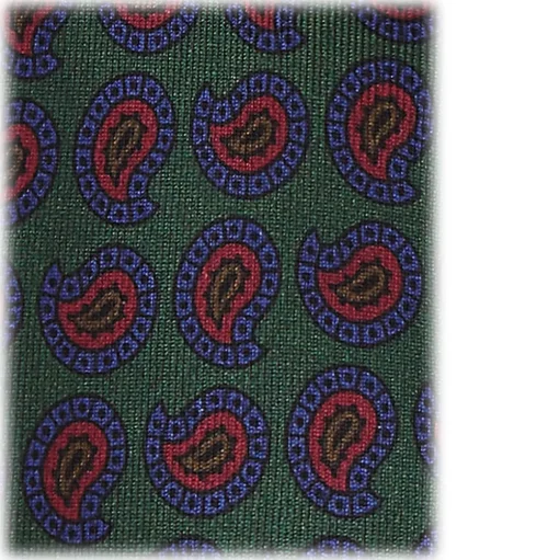 Viola Milano - Paisley Pattern Selftipped Italian Silk Tie - Forest - Handmade in Italy - Luxury Exclusive Collection - Avvenice