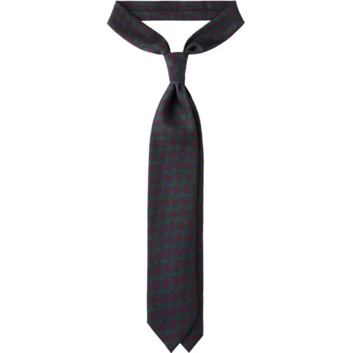 Viola Milano - Paisley Pattern Selftipped Italian Silk Tie - Forest - Handmade in Italy - Luxury Exclusive Collection - Avvenice