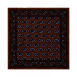 Viola Milano - Paisley Pattern Silk Pocket Square - Brown Mix - Handmade in Italy - Luxury Exclusive Collection - Avvenice