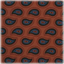 Viola Milano - Paisley Pattern Silk Pocket Square - Orange Mix - Handmade in Italy - Luxury Exclusive Collection - Avvenice