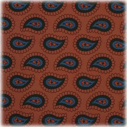 Viola Milano - Paisley Pattern Silk Pocket Square - Orange Mix - Handmade in Italy - Luxury Exclusive Collection - Avvenice