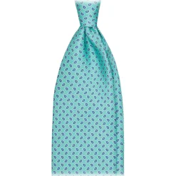Viola Milano - Paisley Pattern Selftipped Silk Tie - Menthol - Handmade in Italy - Luxury Exclusive Collection - Avvenice
