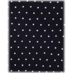Viola Milano - Pin Dot Selftipped Silk Tie - Navy/White - Handmade in Italy - Luxury Exclusive Collection - Avvenice