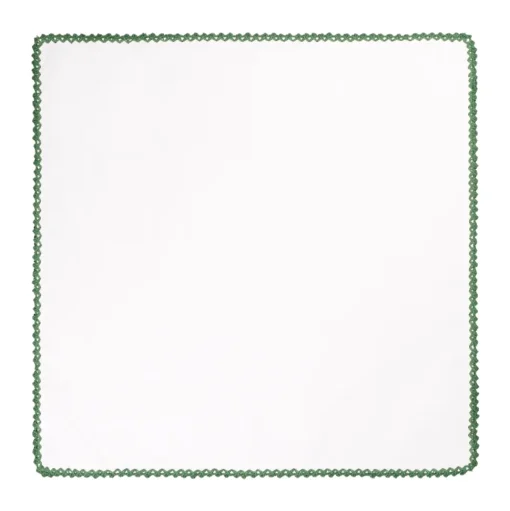 Viola Milano - Pocket Square with Handmade Crochet Edges - Forest - Handmade in Italy - Luxury Exclusive Collection - Avvenice