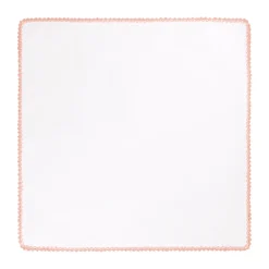 Viola Milano - Pocket Square with Handmade Crochet Edges - Pink - Handmade in Italy - Luxury Exclusive Collection - Avvenice
