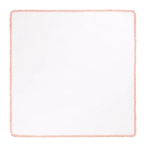 Viola Milano - Pocket Square with Handmade Crochet Edges - Pink - Handmade in Italy - Luxury Exclusive Collection - Avvenice