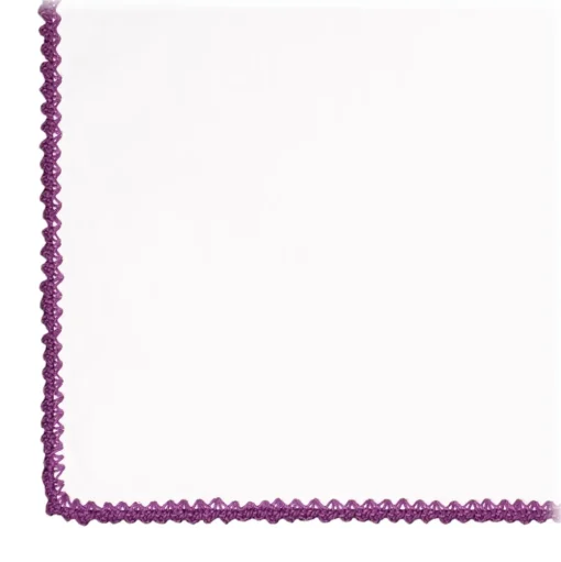 Viola Milano - Pocket Square with Handmade Crochet Edges - Fuschia - Handmade in Italy - Luxury Exclusive Collection - Avvenice
