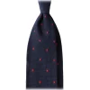 Viola Milano - Polka Dot Grenadine 7-Fold Unlined Tie - Navy/Red - Handmade in Italy - Luxury Exclusive Collection - Avvenice