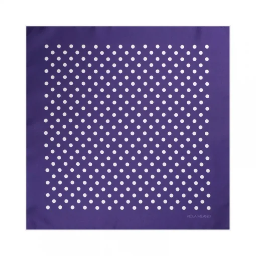 Viola Milano - Polka Dot Silk Pocket Square - Purple and White - Handmade in Italy - Luxury Exclusive Collection - Avvenice