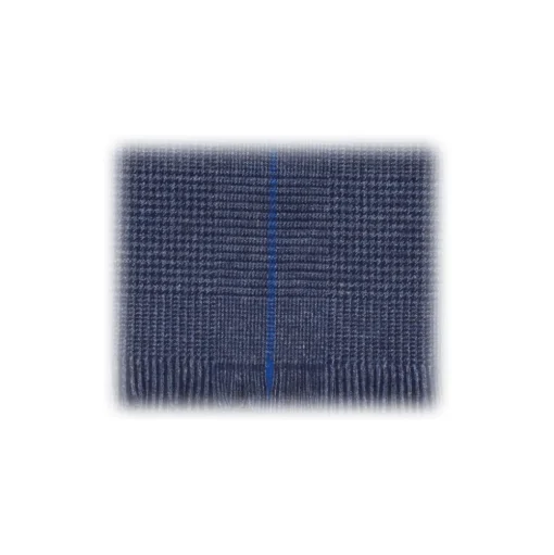 Viola Milano - Prince of Wales Wool Scarf - Blue Mix - Handmade in Italy - Luxury Exclusive Collection - Avvenice