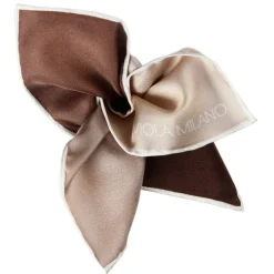Viola Milano - Printed Solid Silk Pocket Square - Brown Shades - Handmade in Italy - Luxury Exclusive Collection - Avvenice