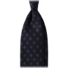 Viola Milano - Rosette Pattern Selftipped Silk Tie - Navy - Handmade in Italy - Luxury Exclusive Collection - Avvenice