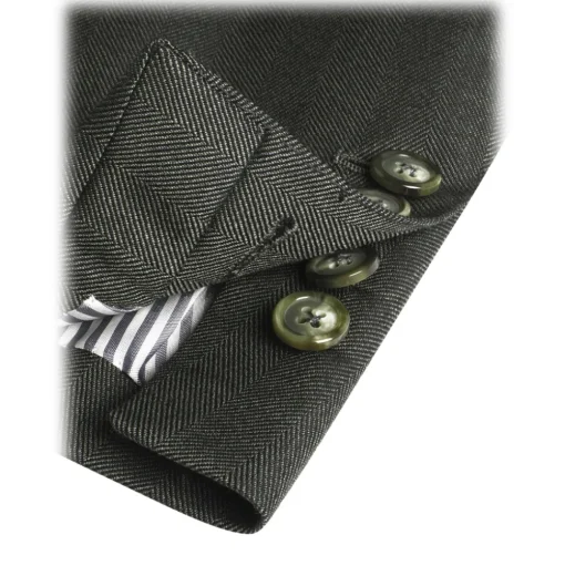 Viola Milano - Sartorial Half-lined Wool/Silk Blazer - Green - Handmade in Italy - Luxury Exclusive Collection - Avvenice