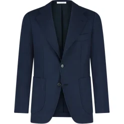 Viola Milano - Sartorial Half-lined Hopsack Blazer - Navy - Handmade in Italy - Luxury Exclusive Collection - Avvenice