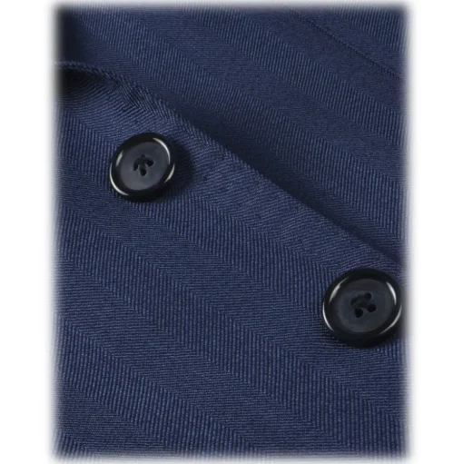 Viola Milano - Sartorial Half-lined Wool/Silk Blazer - Blue - Handmade in Italy - Luxury Exclusive Collection - Avvenice