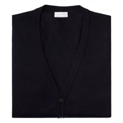 Viola Milano - Sleeveless Cashmere and Silk Cardigan - Navy - Handmade in Italy - Luxury Exclusive Collection - Avvenice