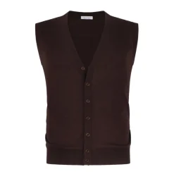 Viola Milano - Sleeveless Cashmere and Silk Cardigan - Brown - Handmade in Italy - Luxury Exclusive Collection - Avvenice