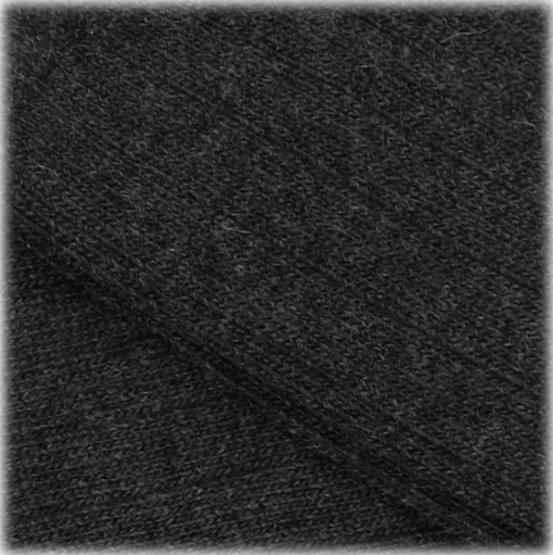 Viola Milano - Solid 100% Cashmere Over-The-Calf Socks - Charcoal - Handmade in Italy - Luxury Exclusive Collection - Avvenice