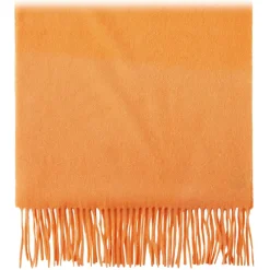 Viola Milano - Solid 100% Zibellino Cashmere Scarf - Orange - Handmade in Italy - Luxury Exclusive Collection - Avvenice