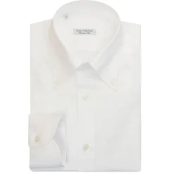 Viola Milano - Solid American Oxford Button-Down Collar Dress Shirt - White - Handmade in Italy - Luxury Exclusive Collection - Avvenice