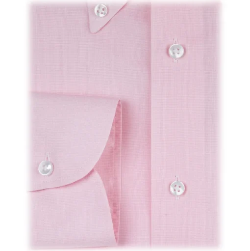 Viola Milano - Solid Carlo Riva Voila Tela Button-Down Shirt - Pink - Handmade in Italy - Luxury Exclusive Collection - Avvenice