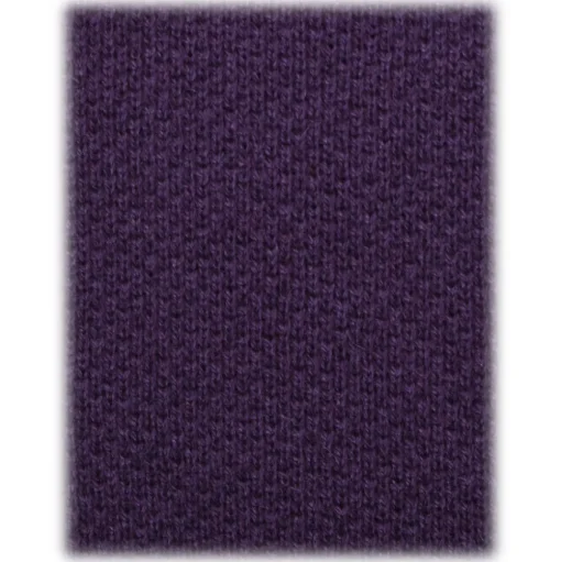 Viola Milano - Solid Knitted 100% Cashmere Tie - Purple - Handmade in Italy - Luxury Exclusive Collection - Avvenice