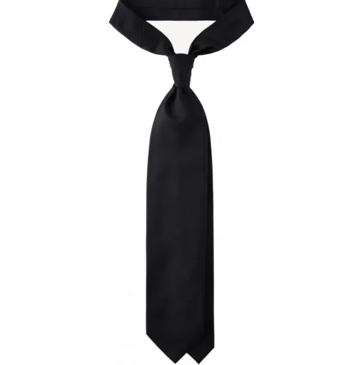 Viola Milano - Solid Woven Handrolled Silk Tie - Navy - Handmade in Italy - Luxury Exclusive Collection - Avvenice