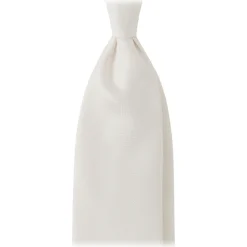 Viola Milano - Solid Woven Selftipped Silk Tie - Ivory - Handmade in Italy - Luxury Exclusive Collection - Avvenice