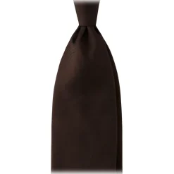 Viola Milano - Solid Woven Selftipped Silk Tie - Brown - Handmade in Italy - Luxury Exclusive Collection - Avvenice