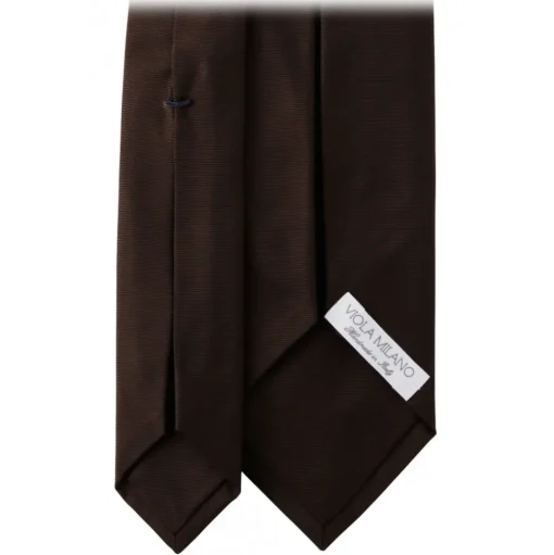 Viola Milano - Solid Woven Selftipped Silk Tie - Brown - Handmade in Italy - Luxury Exclusive Collection - Avvenice