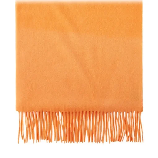 Viola Milano - Solid Zibellino Cashmere Scarf - Orange - Handmade in Italy - Luxury Exclusive Collection - Avvenice