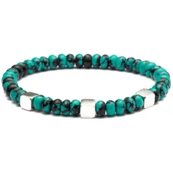 Viola Milano - Square Silver Gemstone Bracelet - Turquoise Turtle - Handmade in Italy - Luxury Exclusive Collection - Avvenice