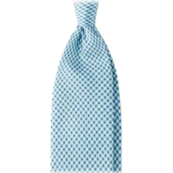 Viola Milano - Star Pattern Selftipped Silk Tie - Turquoise - Handmade in Italy - Luxury Exclusive Collection - Avvenice