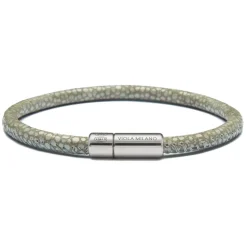 Viola Milano - Stingray Genuine Italian Leather Bracelet - Steel Green - Handmade in Italy - Luxury Exclusive Collection - Avvenice