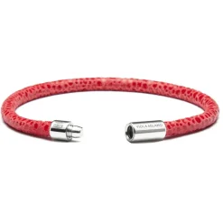 Viola Milano - Stingray Genuine Italian Leather Bracelet - Red - Handmade in Italy - Luxury Exclusive Collection - Avvenice